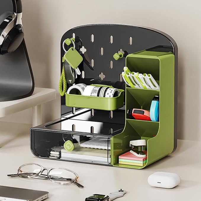 Portable Drawer Makeup Pen Organizers with Pegboard Designs PET Construction