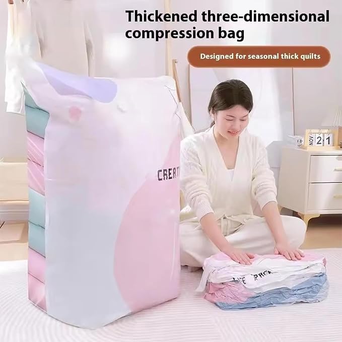 Vacuum Bags Airtight Reusable Portable Storage Pack | Vacuum Pack Bags for Clothes Clothing Pillows Comforters Bedding Mattress Closet Home
