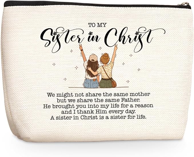 Wenboco Motivational Christian Makeup Bag, Sisters Gifts Cosmetic Bags