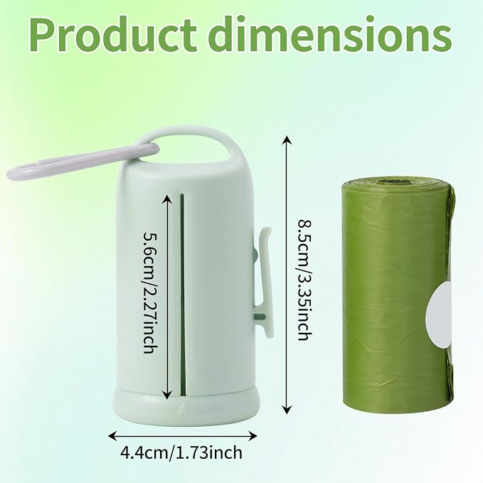 3Pack Dog Poop Bag Holder with Hook to Hold Used Bag, Build in Rotate Pole for Easy Pull Out Bags Lightweight Pet Waste Bag Dispenser with Clip for Leash Attach Doggy Walking Parking