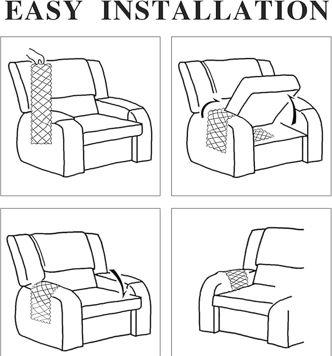 Armrest Covers Armchair Slipcover, Couch Arm Covers Recliner Covers with Storage Pockets Armrest Protector for Chair Sofa(Camel,2 Seat | 4 Piece Set)