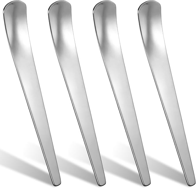 4 Pcs Dog Cat Spoon Pet Food Can Spoon Wet Food Storage Stainless Steel Can Scoop Long Handle Foods Scoop Feeder Portable Pet Feeding Spoons for Wet Foods and Cans