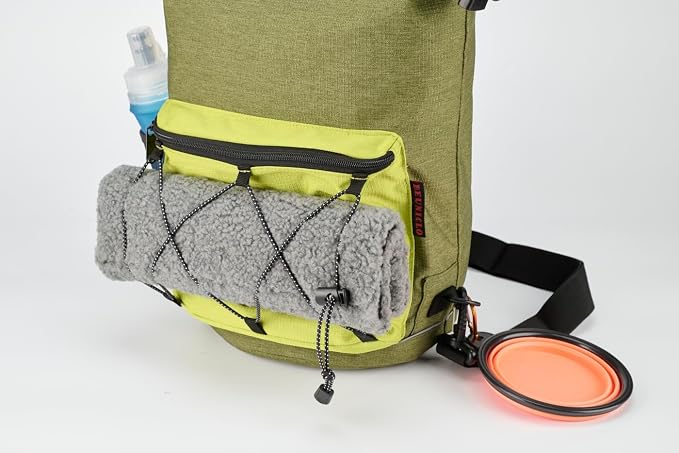 Waterproof Roll Top Pet Dog Food Travel Organizer Storage Bag Trash Bag Dispenser for Trips Outdoor Camping Free 350ml Portable Folding Bowl, 30 Cups / 10 lbs Large (Green)