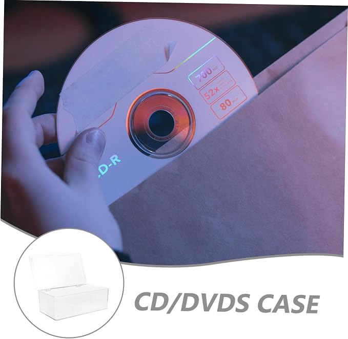 LALAFINA DVD Storage Box with Lid Capacity Cd DVD Organizer Portable and Holder for Travel and Home Use Lightweight Design for Easy Carrying and