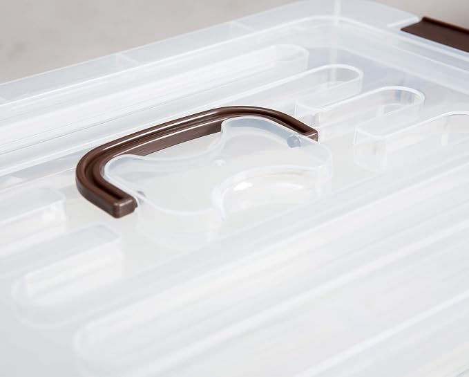 4 Pack-Plastic Storage Bins with Lids and Handle, Clear Plastic Latching Box for Storage, Stackable Storage Containers for Organizing, Multi-Purpose, 7 Quart