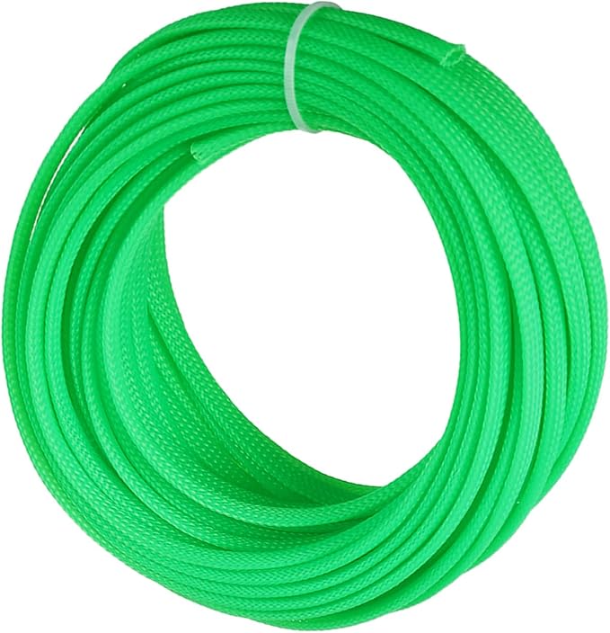 Jutagoss PET Expandable Braided Cable Sleeve, 32.8ft - 1/4 inch Fluorescent Green Cable Management Sleeve, Wire Loom Tube Cord Protector for USB Cable, Power Cord, Audio Video and More, 1Pc