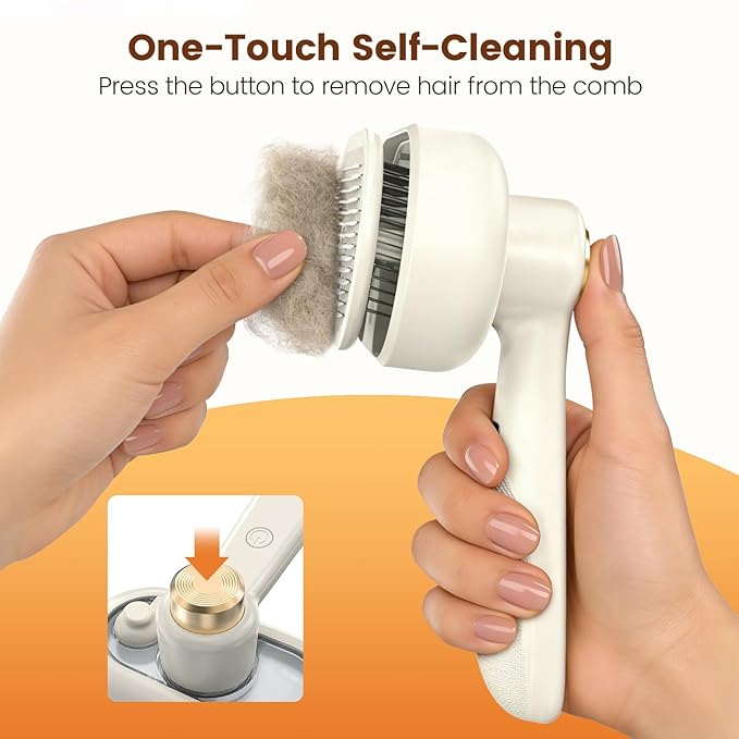 Glendan Pet Steam Brush for Shedding - 3-in-1 Spray Grooming Comb for Dogs & Cats - Self-Cleaning Mist Brush Softens Fur & Reduces Static - Ideal for Long Short Hair and Bath-Hating Pets