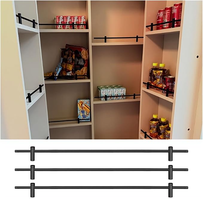 Boohelf Guard Rail Set - Easy Install Shelf Tipping Rail, Round Bar Cabinet Fence for Kitchen & Bathroom Organization, Sturdy Shelf Safety Guard, Durable Home Decor