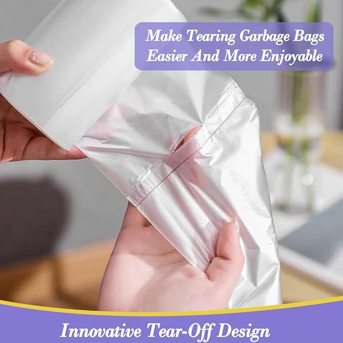 3 Gallon 180pcs Small Clear Trash Bags(Fit 2.6-3.2 Gal) Plastic Strong Clear Garbage Bags,Bathroom Trash Can Bin Liners,Waste Basket Liner,Fit 10-13 Liter, 2.5-2.6 Gallon,3.2Gallon(3-Clear180)