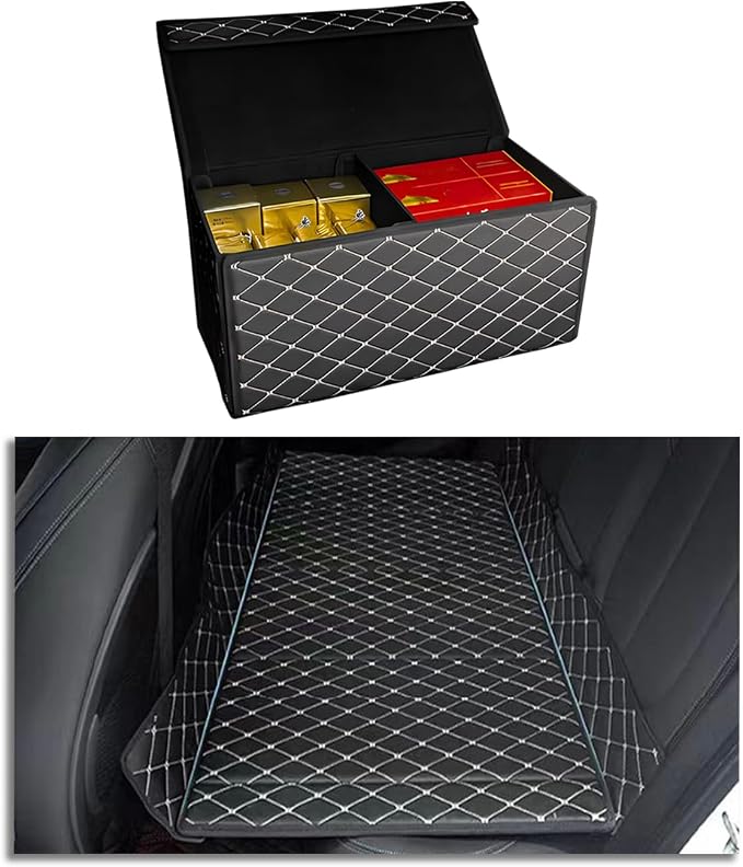 Car Mattress for Audi Q8 e-tron - Custom Fit, Leather Heavy-Duty Waterproof Outdoor Back Seat Rest Bed Non Inflatable Storage Box Double-Sided Folding, for Audi Q8 e-tron 2024-2025