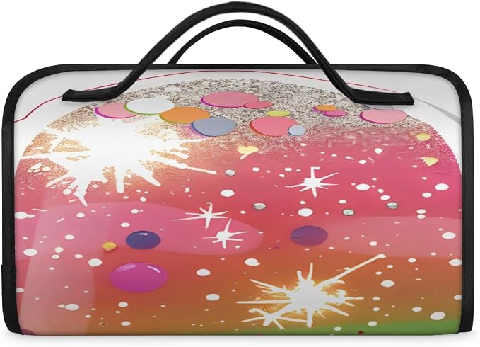 Ice Cream Makeup Bag for Women Hanging Roll-Up Travel Organizer Toiletry Kit with 4 Removable Compartments, Cute Ice Cream
