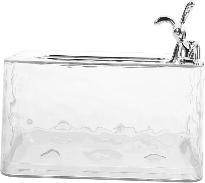Clear Tissue Box Holder Elegant Tissue Dispenser for Home Office Decor Space-Saving Design Transparent Storage for Easy Item Identification