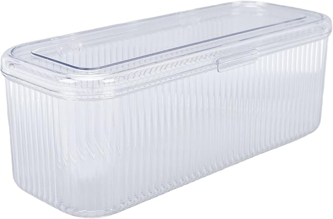ZJchao Clear PET Teabag Storage Box with Shatter Proof Stackable Design for Coffee Capsules Sugar Packets Seasoning (Transparent)