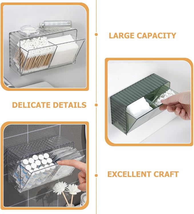 2pcs Wall Mounted Storage Box with Lid , Pet Dustproof Organizer