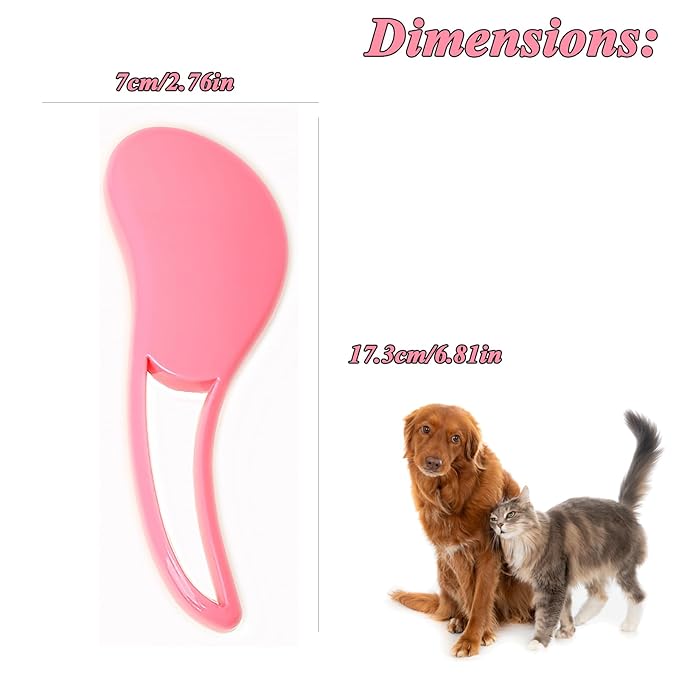 Dog Grooming Brush, Soft Puppy Massage Brush, Pet Hair Bathing Brush Comb, Hangable Grooming Tool for Poodles, Teddy, Yorkies, Maltese, Shih Tzu, Chihuahua (Dark Pink)