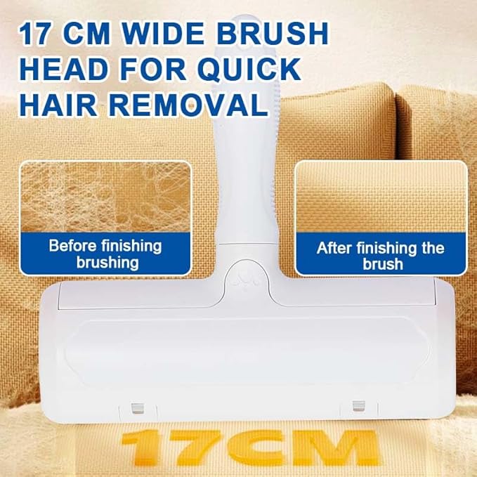 Pet Hair Remover Original Size Reusable Lint Roller for Cat & Dog Hair on Furniture, Couch, Carpet, Car, Rugs & Bedding Portable, Eco-Friendly White Classic