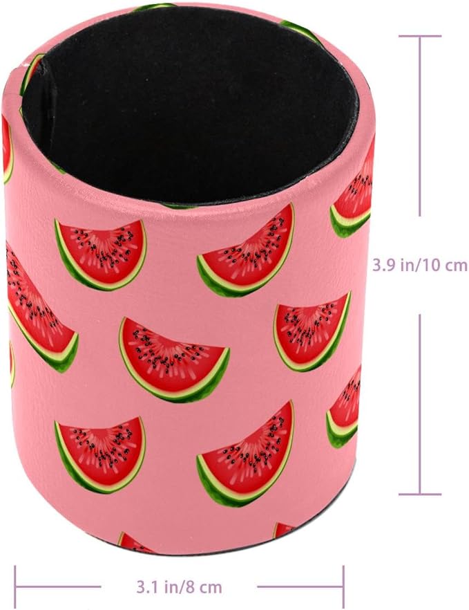 Pen Holder Stand for Desk, Pink Watermelon Pattern Desk Organizer Makeup Brush Holder for School, Home, Office