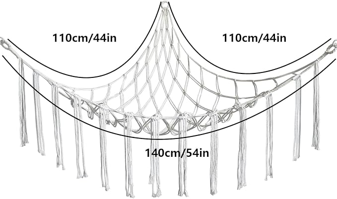 Stuffed Animal Hammock Corner with Hooks Soft Fabric Hanging Bed for Plush Toys, Toy Storage Organizer Playroom Decor (Beige)
