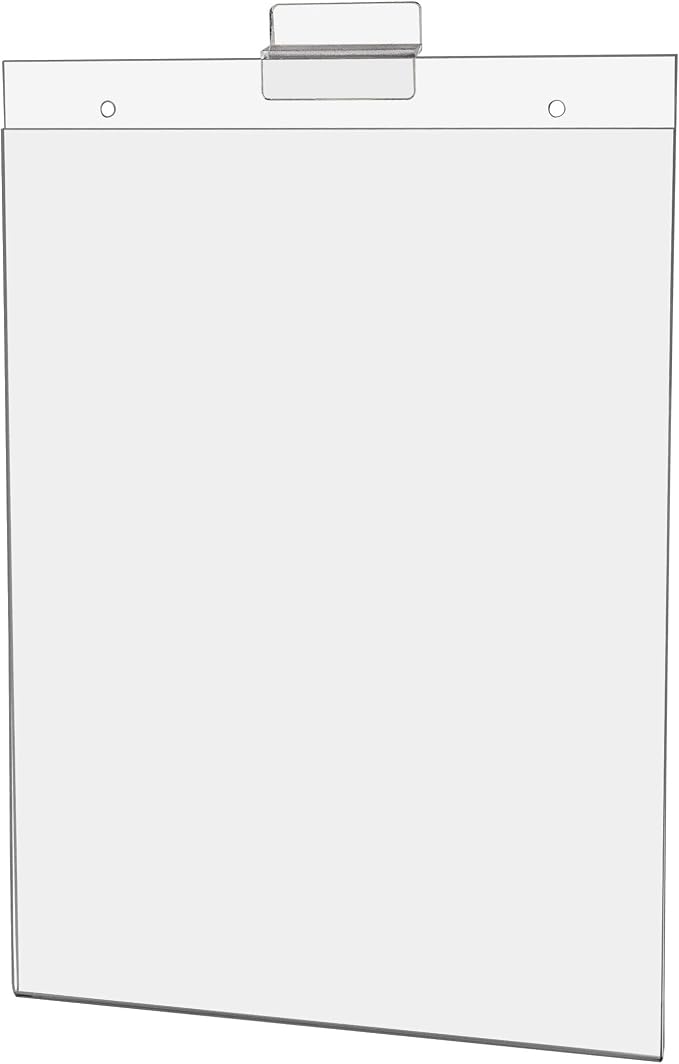 Marketing Holders Slatwall Sign Holder for 8.5 x 11 Inch Flyers Ads and Price Lists in Retail Stores Libraries and Bookstores Clear Tramsparent Acrylic Literature Sleeve No Assembly Required