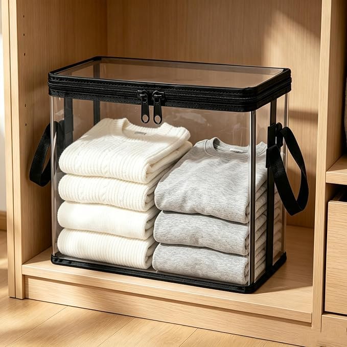 Stuffed Storage PVC Organizer Bag Doll Storage Container, Clear PVC Storage Bins with Handles, Stuffed Animal Storage Bag, Playroom Storage Toy Organizers and Storage Box for Dolls