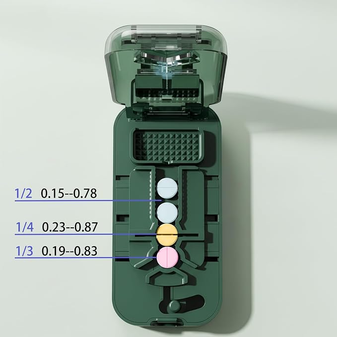 Pill Cutter, Pill Splitter for Small Pills, Cuts 1/2, 1/3, 1/4 Pills