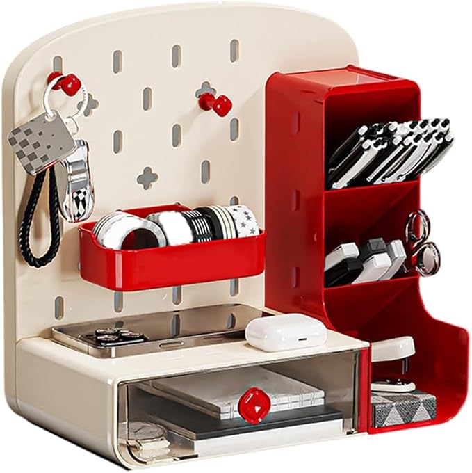 Portable Drawer Makeup Pen Organizers with Pegboard Designs PET Construction