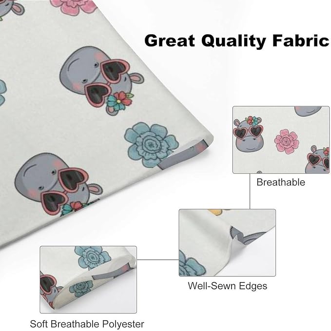 Lightweight and Comfortable Hippo with Heart Glasses Pet Scarf with Adjustable Design for Small to Large Cats and Dogs Casual Daily Use