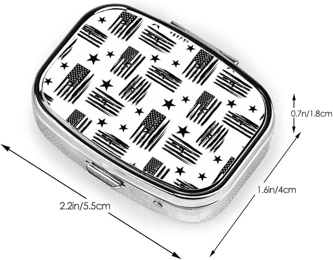 Outdoor Pill Box Rugged Medicine Case Waterproof Supplement Organizer Backpacking Gear, American Hunting Flag