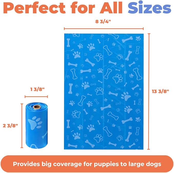 Best Pet Supplies Poop Bags for Dogs - Assorted Colors, 900 Count | Scented, Leak-proof, Easy-Tear perforations, 15 Thick Bags per roll, Outdoor Walking & Travel, Fits Standard Holders