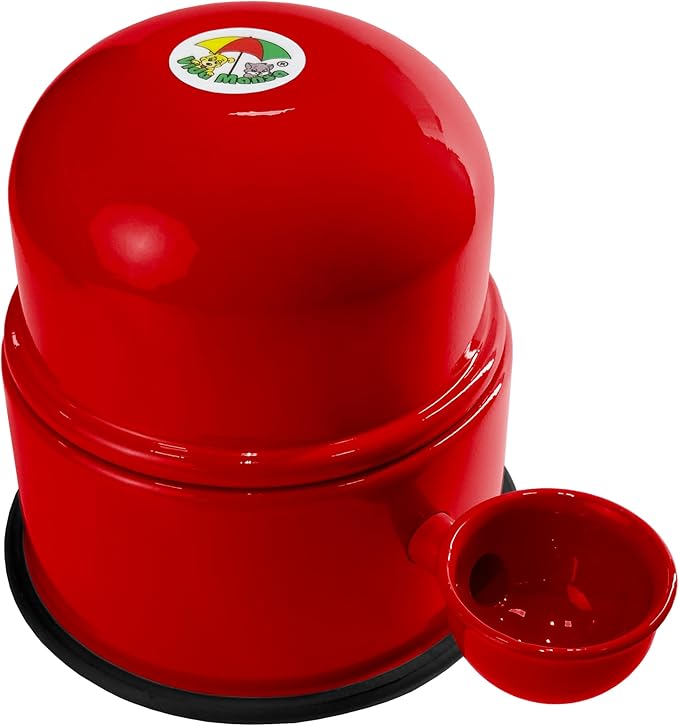 Pet Water Dispenser for Dogs and Cats, 47.3 oz – Gravity-Fed Aluminum Water Bowl, Prevents Wet Fur, Provides Continuous Fresh Water, Electrostatic Coated Finish, Vida Mansa (Red)