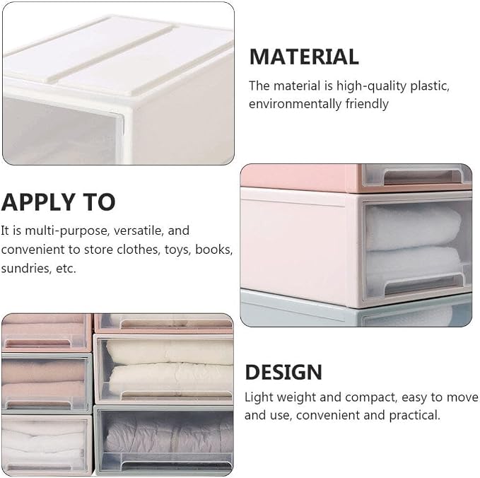 Zerodeko 1pc Stackable Storage Box Drawer-type Organizer for Clothes Shoes Toys Versatile Container for Home Organization Practical Space-saving