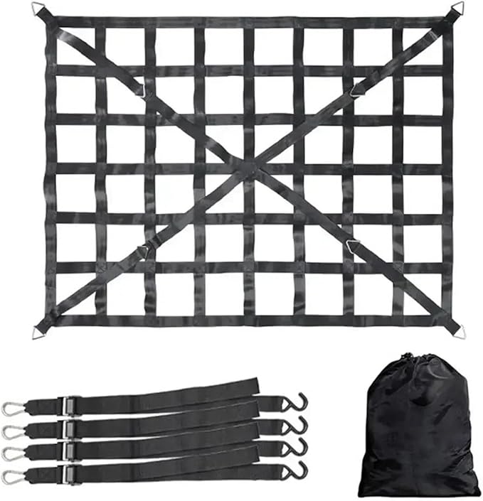 Car Nets 127X106cm/167X127cm/208X127cm Heavy Cargo Net Truck Trunk Roof Cargo Network Card For Trailer Luggage Net聽聽(MX)