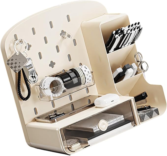 PET Desktop Organizers Drawers Pegboard Designs Makeup Pen Storage School Supplies Home Desk Accessories Multifunctional Desktop Storage