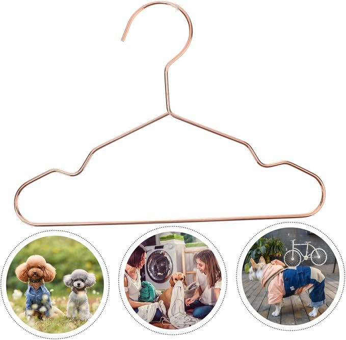 3pcs Dog Clothing Hangers Sturdy Iron Pet Apparel Organizers for Neat and Space-Saving Storage for Dog Clothing and Accessories Finish Thickness