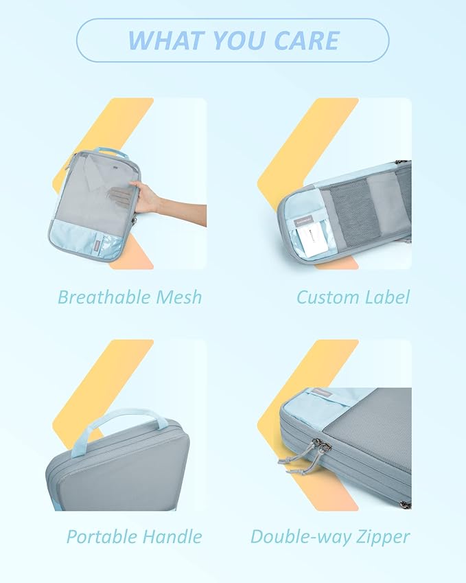 BAGSMART Compression Packing Cubes for Travel Essentials | 14 Set /6 Set /4 Set/2 Set, Lightweight, Durable