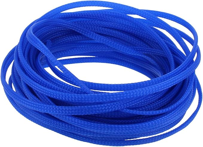 Heyiarbeit 10m/32.8ft PET Expandable Braid Cable Sleeving Flexible Wire Mesh Sleeve Blue 4mm