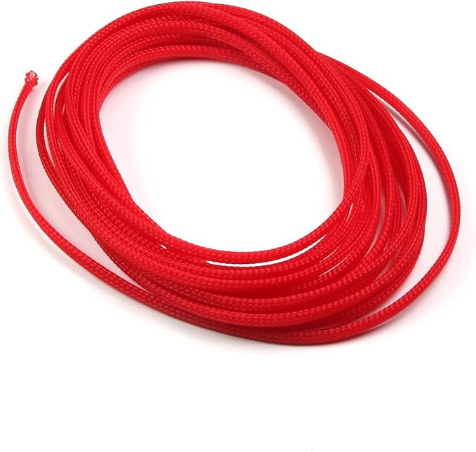 Jutagoss PET Expandable Braided Cable Sleeve, 16.4ft - 3/16 inch Red Cable Management Sleeve, Wire Loom Tube Cord Protector for USB Cable, Power Cord, Audio Video and More, 1Pc
