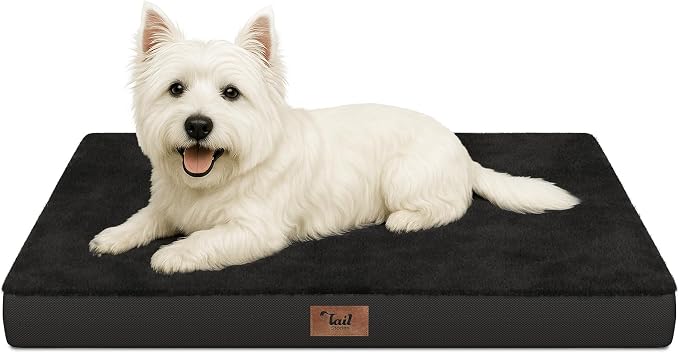 Waterproof Orthopedic Dog Crate Bed for Small Dogs & Cats | Egg Crate Foam, Fits 24x18 Crates, TPU Waterproof Layer, Machine Washable 1680D Oxford Cover, Small Pets Up to 20 lbs