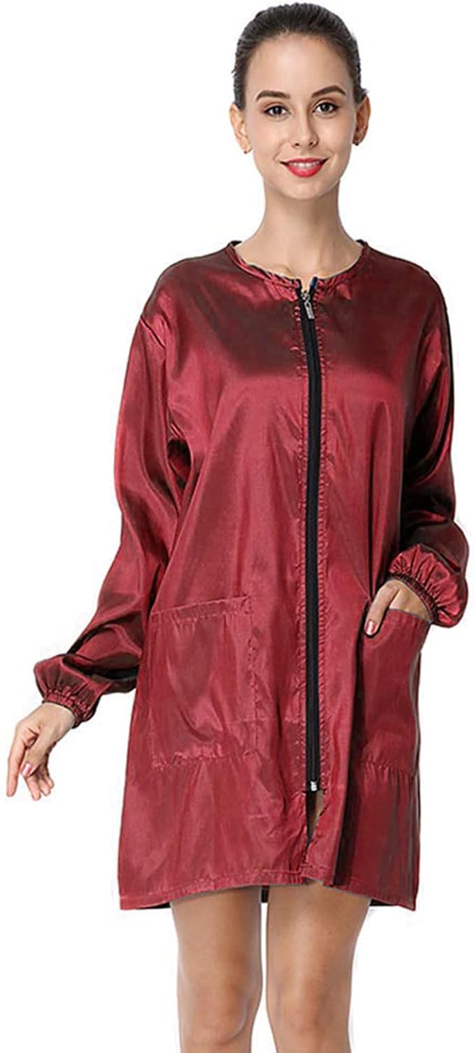 Polyester Professional Salon Smock Hair Stylist Jacket | Water-resistant Haircut Cape, Pet Grooming Workwear, Barber Apron
