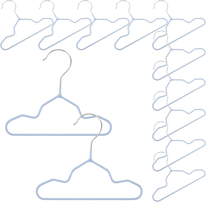FOMIYES 20pcs Compact Metal and Plastic-Dipped Pet Clothes Rack Hanger and Pet Clothing Non-Slip Small Drying Organizer Suitable for Dogs, Cats, Dolls, and Costumes
