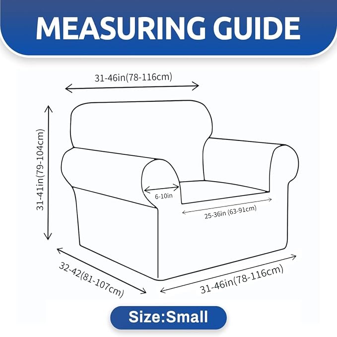 YEMYHOM Couch Cover Latest Jacquard Design High Stretch Sofa Chair Covers for Living Room, Pet Dog Cat Proof Armchair Slipcover Non Slip Magic Elastic Furniture Protector (Small, Begonia Leaf Navy)