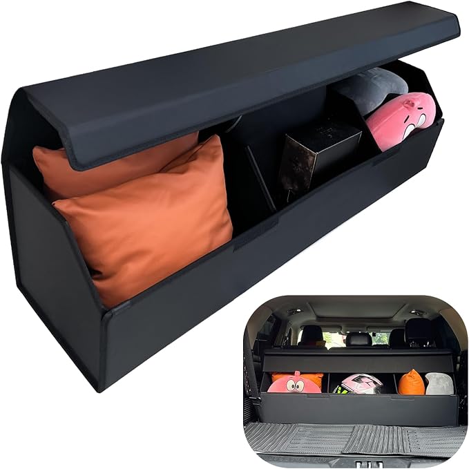 Car Trunk Organizer for For Lincoln MKZ - Custom Fit,Easy Installation，Large Space Outdoor Trunk Organizer with Leather,Hook and Loop Fastener,4-Layer Cover,For Lincoln MKZ 2013-2020