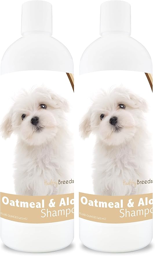 Healthy Breeds Maltese Oatmeal Shampoo with Aloe 16 oz (Pack of 2)