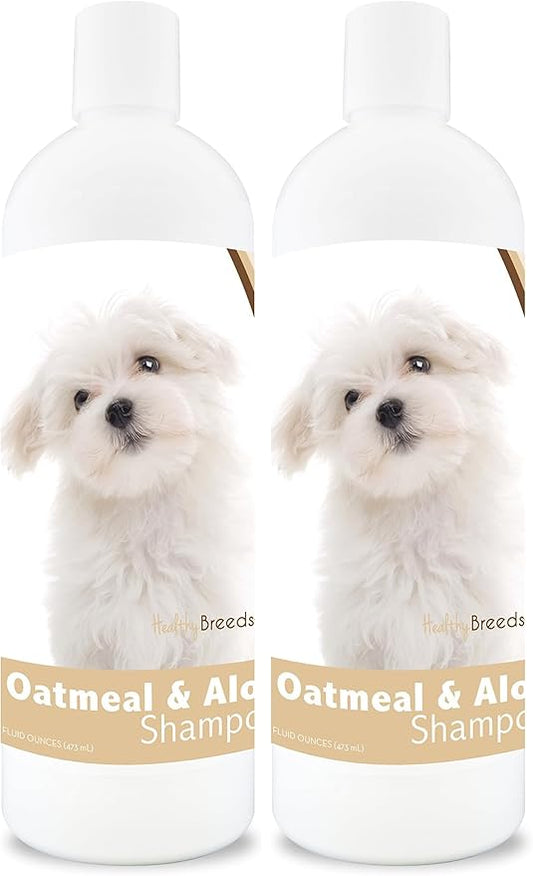 Healthy Breeds Maltese Oatmeal Shampoo with Aloe 16 oz (Pack of 2)