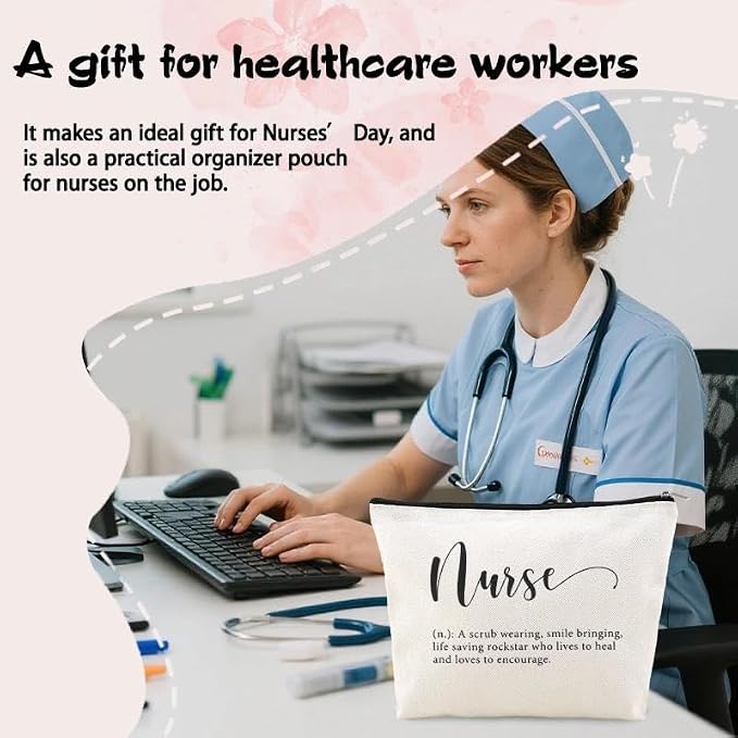 Nurse Gifts Bags for Women Small Nursing Tools Pouch Nurse Pocket Organizer Pouch Nursing School Supplies for Students Nurses Week Graduation Birthday Gifts for Nurses Makeup Bag Pen Pencil Pouches