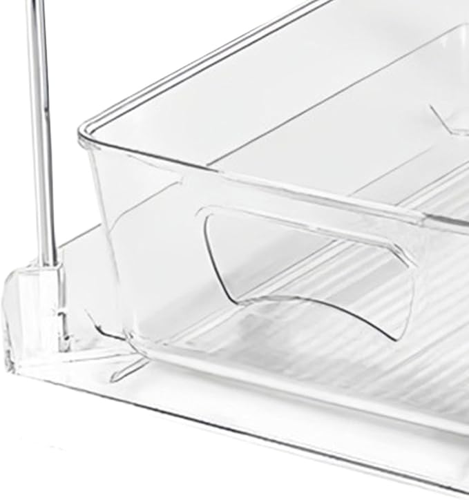 Under Sink Storage 2-Tier Pull Out Kitchen Storage Drawers | Vanity Organizer for Laundry Room Pantry Vanity Office Home Apartment Cleansing Supplies Cosmetics Toiletries