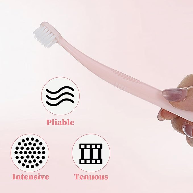 Cat Tooth Brush, 2PCS Small Dog Toothbrush Puppy Pet Toothbrush Cat Tooth Brush Dog Finger Toothbrushes Small Breed Soft Mini 13°Curved Head Teeth Brushes for Puppy Kitten Dogs, Pink