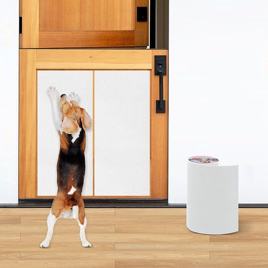 Pet Nail Self Adhesive Replacement Emery Paper Fits Most Dog Scratch Pad Cat Litter Box DIY on the Places Where Pets Like to Scratch Alternatives to Cat and Dog Nail Clippers (10in*13ft, White)