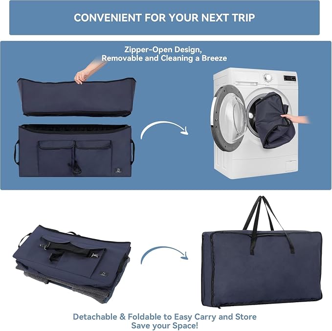 A 4 Pet Dog Car Seat, Under 55 lbs, 2 Safety Belts & Storage Bags | For medium/large dogs or 2 small dogs, portable, comfortable travel seat