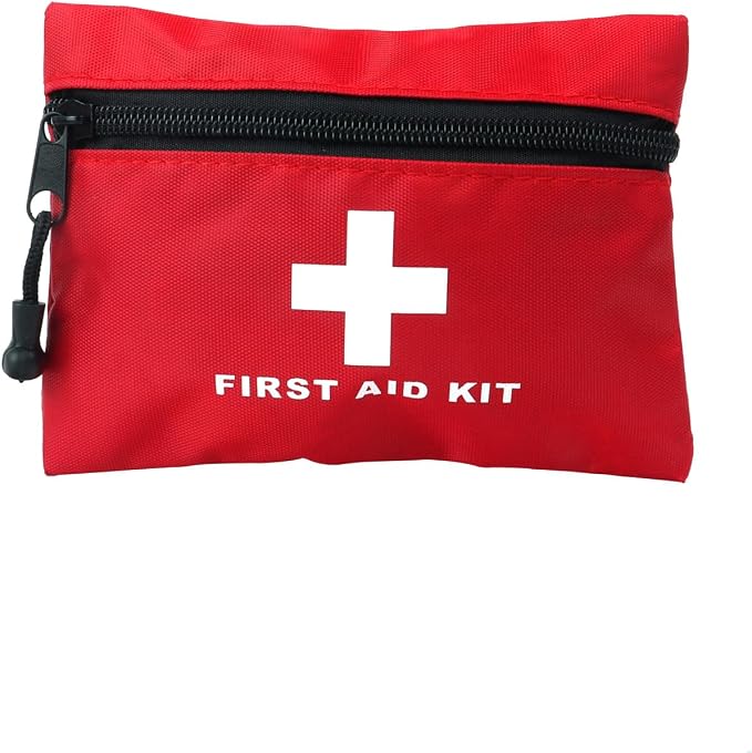 Red First Aid Bag Empty First Aid Kit Empty Waterproof First Aid Pouch Small Mini for First Aid Kits Pack Emergency Hiking Backpacking Camping Travel Car Cycling (Red, 6x4.3Inch)